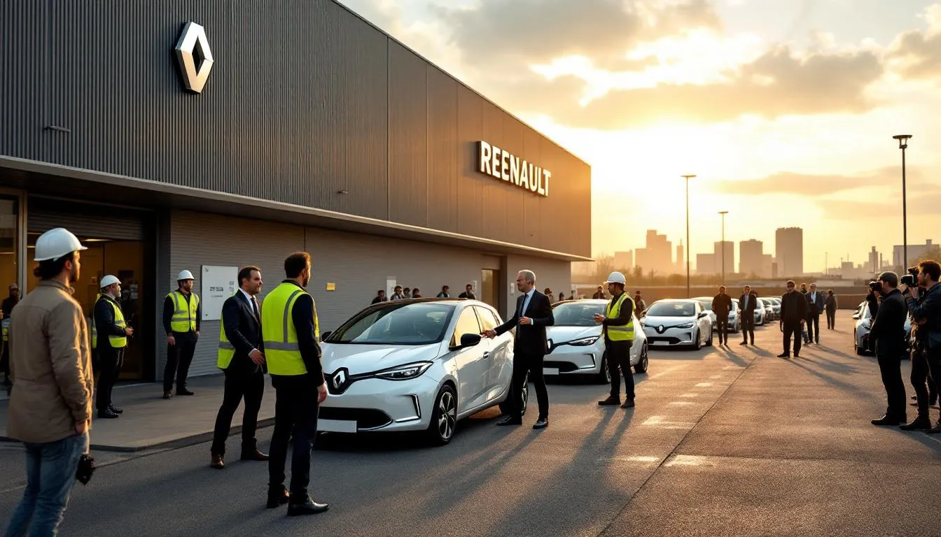 Visite du ministre à Renault Douai : parvis animé et R5 électriques Visite du ministre à Renault Douai : parvis animé et R5 électriques