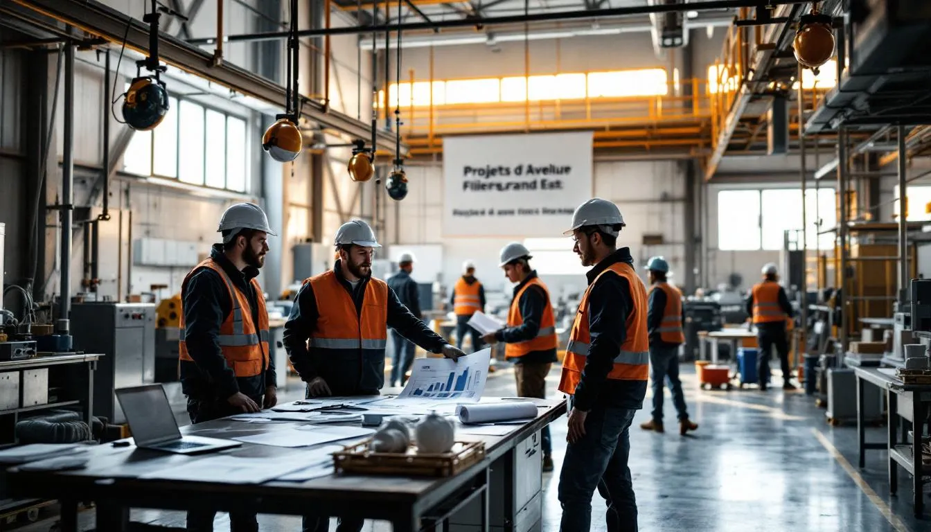 Réunion d'industriels dans un atelier partagé – Projets d'Avenir Filières Grand Est