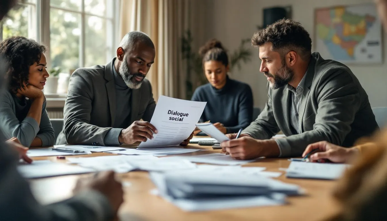 Réunion de dialogue social en Nouvelle‑Aquitaine, DRH et représentants autour d'une table