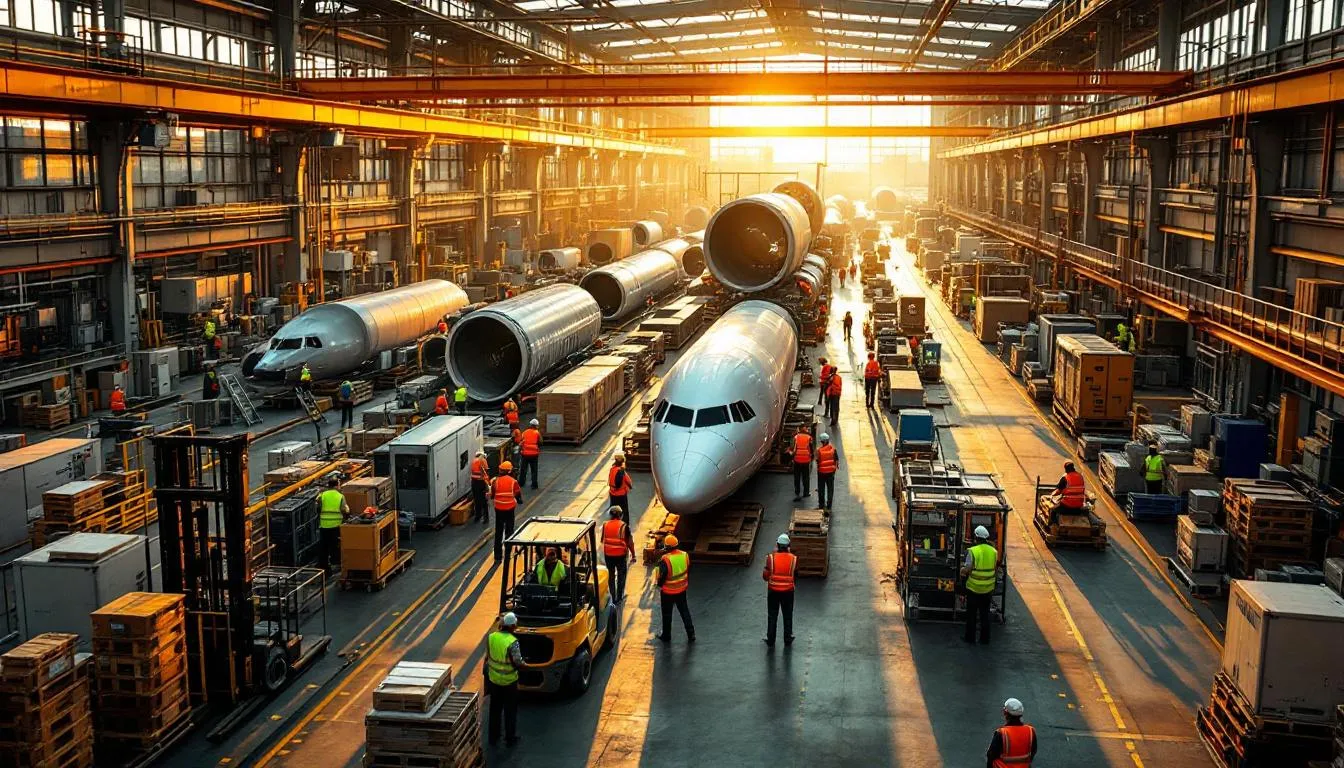 Atelier Latécoère à Toulouse : chaîne de production d'aérostructures et ouvriers en action