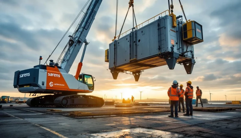 Sarens teste ses premières grues bas-carbone dans le Cotentin