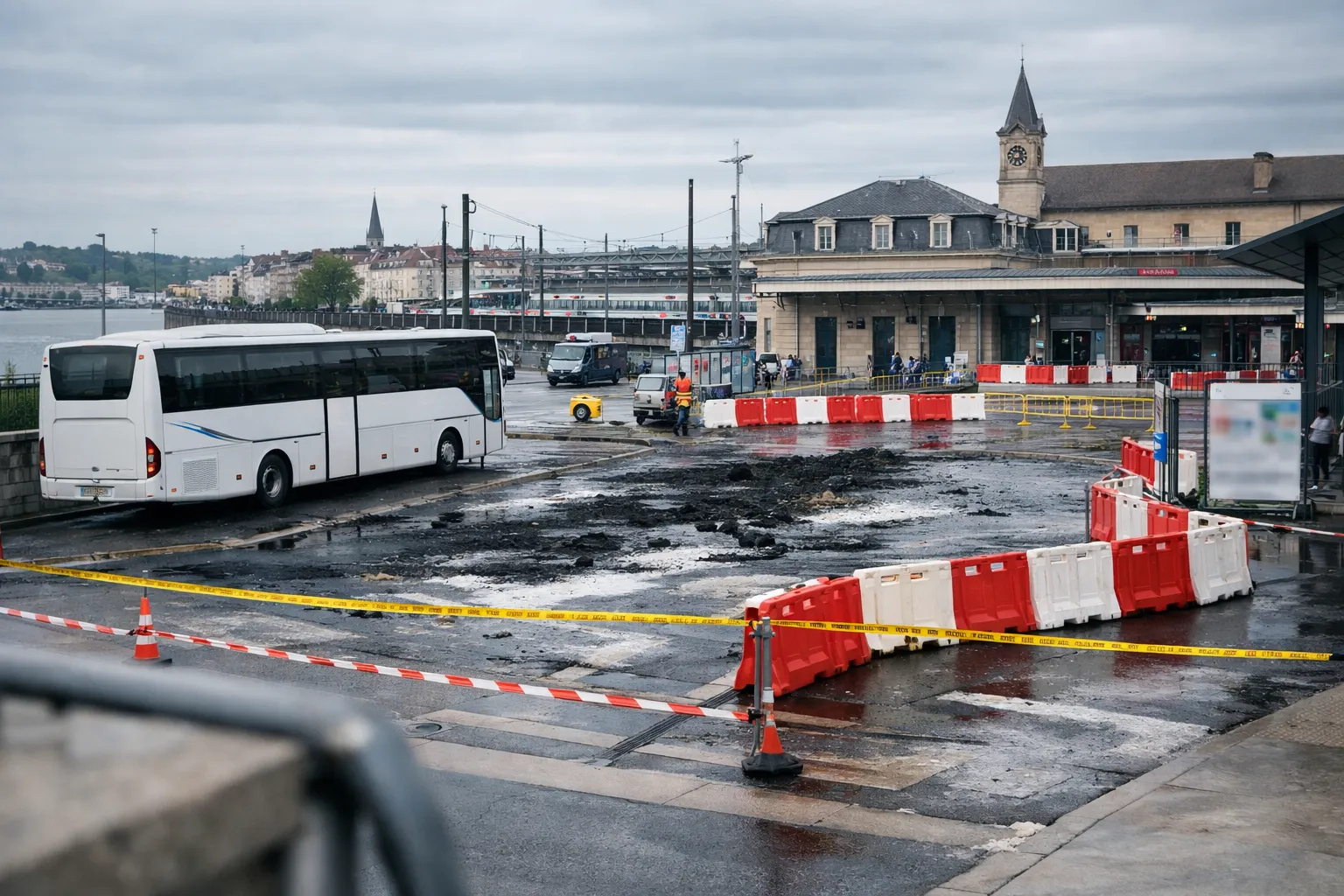 Gare routière de Chalon-sur-Saône fermée après l’incendie d’un bus