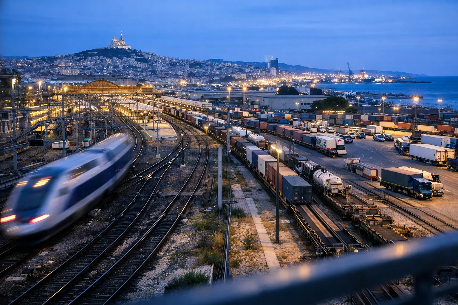 Train TGV à Marseille Saint-Charles avec ambiance de pic Ascension en PACA